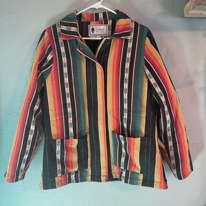 Mexican/Native American blanket Chore Coat! Size S. Like New!